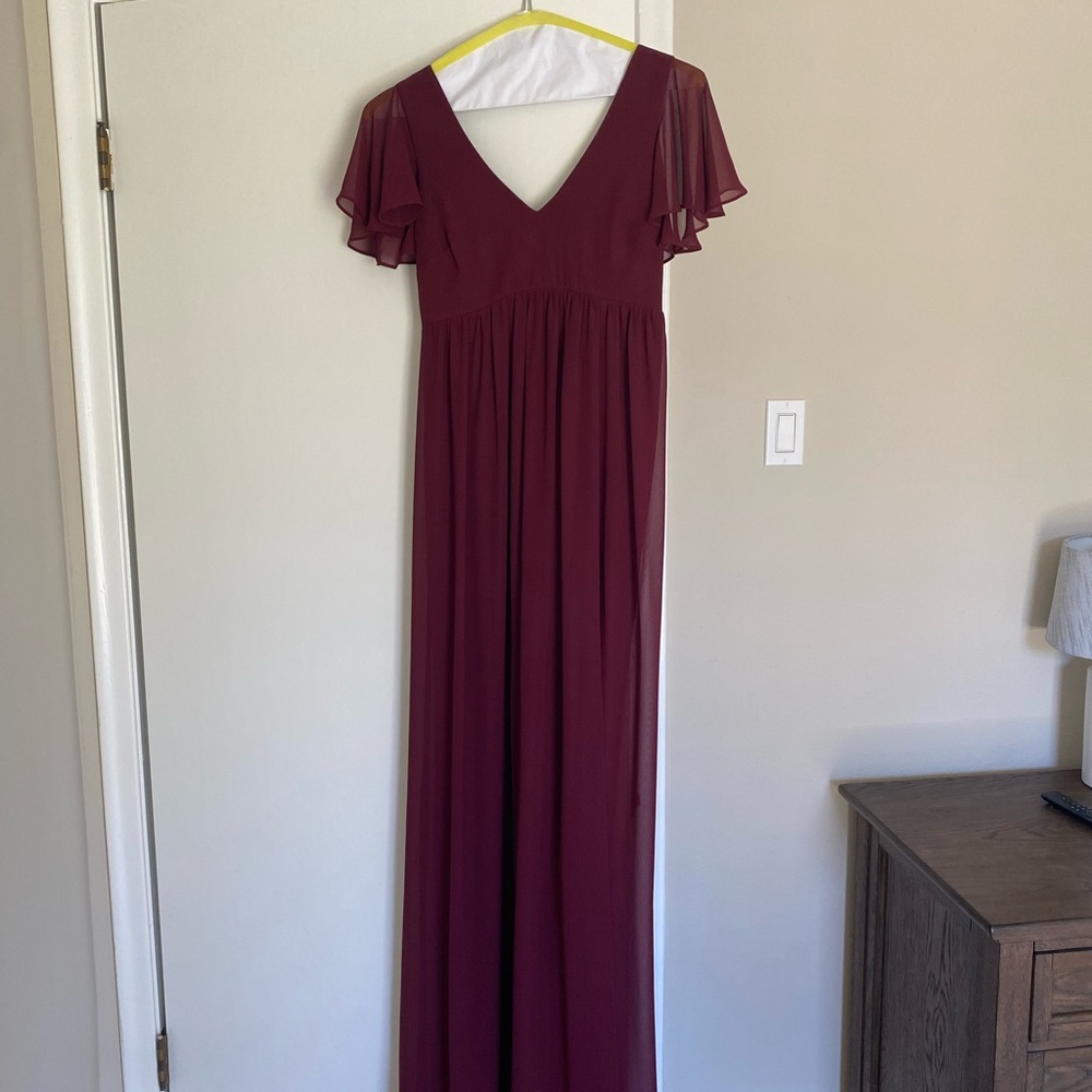 Birdy Grey Hannah Empire Dress in Cabernet. Size Small